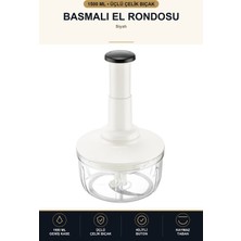 Viracasa Basmalı El Rondosu 1500 ml Manuel Doğrayıcı Üçlü Çelik Bıçaklı Kilitli Soğan Siyah