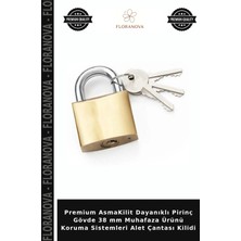 Floranova Premium Asmakilit Dayanıklı Pirinç Gövde 38 mm Muhafaza Ürünü Koruma Sistemleri Alet Çantası Kilidi