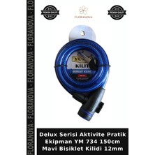 Floranova Delux Serisi Aktivite Pratik Ekipman Ym 734 150CM Mavi Bisiklet Kilidi 12MM