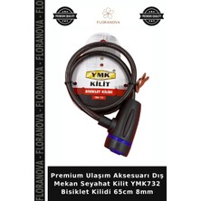 Floranova Premium Ulaşım Aksesuarı Dış Mekan Seyahat Kilit YMK732 Bisiklet Kilidi 65CM 8mm