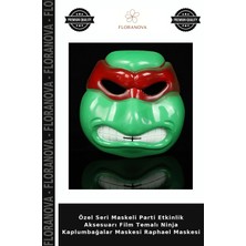 Floranova Özel Seri Maskeli Parti Etkinlik Aksesuarı Film Temalı Ninja Kaplumbağalar Maskesi Raphael Maskesi
