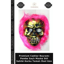 Floranova Premium Cadılar Bayramı Pembe Saçlı Maske Stil Sahibi Korku Temalı Özel Gün