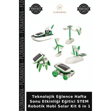 Floranova Teknolojik Eğlence Hafta Sonu Etkinliği Eğitici Stem Robotik Hobi Solar Kit 6 In 1