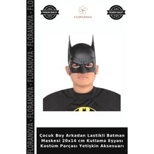 Floranova Çocuk Boy Arkadan Lastikli Batman Maskesi 20X14 cm Kutlama Eşyası Kostüm Parçası Yetişkin Aksesuarı