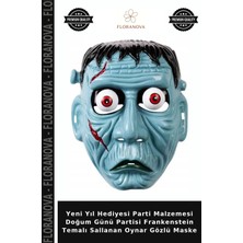Floranova Yeni Yıl Hediyesi Parti Malzemesi Doğum Günü Partisi Frankenstein Temalı Sallanan Oynar Gözlü Maske