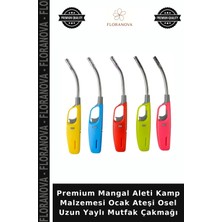 Floranova Premium Mangal Aleti Kamp Malzemesi Ocak Ateşi Osel Uzun Yaylı Mutfak Çakmağı