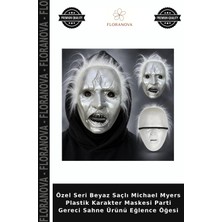 Floranova Özel Seri Beyaz Saçlı Michael Myers Plastik Karakter Maskesi Parti Gereci Sahne Ürünü Eğlence Öğesi