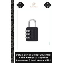 Floranova Delux Serisi Dolap Güvenliği Valiz Koruyucu Seyahat Aksesuarı Şifreli Asma Kilidi