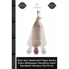 Floranova Özel Seri Dekoratif Figür Korku Süsü Halloween Sensörlü Işıklı Hareketli Mumya 25X75 cm