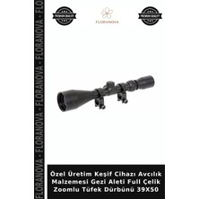 Floranova Özel Üretim Keşif Cihazı Avcılık Malzemesi Gezi Aleti Full Çelik Zoomlu Tüfek Dürbünü 39X50