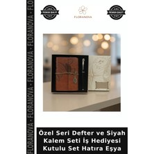 Floranova Özel Seri Defter ve Siyah Kalem Seti Iş Hediyesi Kutulu Set Hatıra Eşya