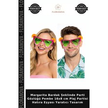 Floranova Margarita Bardak Şeklinde Parti Gözlüğü Pembe 16X8 cm Plaj Partisi Hatıra Eşyası Yaratıcı Tasarım
