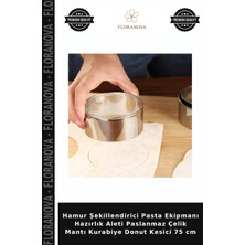 Floranova Hamur Şekillendirici Pasta Ekipmanı Hazırlık Aleti Paslanmaz Çelik Mantı Kurabiye Donut Kesici 75 cm