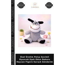 Floranova Özel Üretim Peluş Sevimli Oyuncak Eşek Odun Dekoru Hayvan Figürü Karışık Gönderim