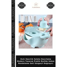 Floranova Hızlı Hazırlık Salata Hazırlama Modern Tasarım Pratik Mutfak Sebze Rendeleme Seti Süzgeçli Doğrayıcı