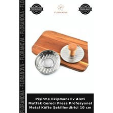 Floranova Pişirme Ekipmanı Ev Aleti Mutfak Gereci Press Profesyonel Metal Köfte Şekillendirici 10 cm