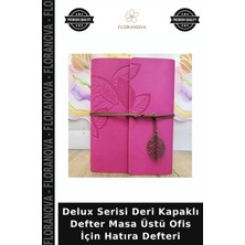 Floranova Delux Serisi Deri Kapaklı Defter Masa Üstü Ofis Için Hatıra Defteri
