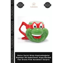 Floranova Delux Serisi Ninja Kaplumbağalar Raphael 3D Kabartmalı Kupa Bardak Fan Ürünü Film Karakteri Sürpriz