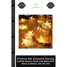 Floranova Premium Oda Süslemesi Günışığı Lamba Duvar Süsü LED Dekoratif Gece Lambası 3m 20 LED