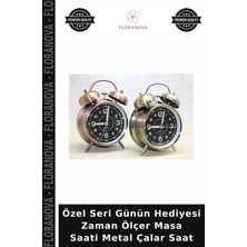 Floranova Özel Seri Günün Hediyesi Zaman Ölçer Masa Saati Metal Çalar Saat
