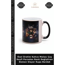 Floranova Özel Üretim Kahve Molası Çay Keyfi Porselen Renk Değiştiren Demon Slayer Kupa Bardak