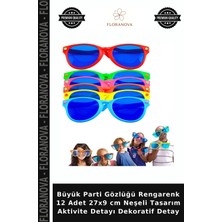Floranova Büyük Parti Gözlüğü Rengarenk 12 Adet 27X9 cm Neşeli Tasarım Aktivite Detayı Dekoratif Detay
