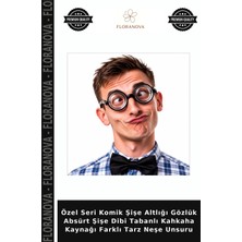 Floranova Özel Seri Komik Şişe Altlığı Gözlük Absürt Şişe Dibi Tabanlı Kahkaha Kaynağı Farklı Tarz Neşe Unsuru
