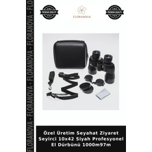 Floranova Özel Üretim Seyahat Ziyaret Seyirci 10X42 Siyah Profesyonel El Dürbünü 1000M97M