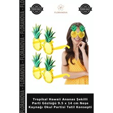 Floranova Tropikal Hawaii Ananas Şekilli Parti Gözlüğü 9.5 x 14 cm Neşe Kaynağı Okul Partisi Tatil Konsepti