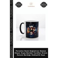 Floranova Porselen Renk Değiştiren Demon Slayer Kupa Bardak Taraftar Ürünü Sunum Bardağı Hediyelik Eşya