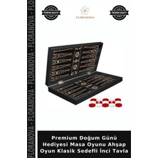 Floranova Premium Doğum Günü Hediyesi Masa Oyunu Ahşap Oyun Klasik Sedefli Inci Tavla