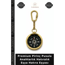 Floranova Premium Pirinç Pusula Anahtarlık Hatıralık Eşya Hatıra Eşyası