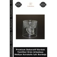 Floranova Premium Dekoratif Bardak Yenilikçi Ürün Arkadaşa Hediye Kurukafa Içki Bardağı
