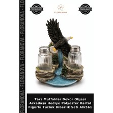 Floranova Tarz Mutfaklar Dekor Objesi Arkadaşa Hediye Polyester Kartal Figürlü Tuzluk Biberlik Seti ALK561