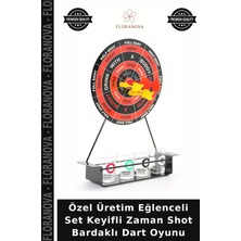 Floranova Özel Üretim Eğlenceli Set Keyifli Zaman Shot Bardaklı Dart Oyunu