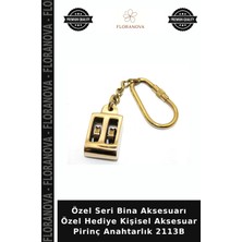 Floranova Özel Seri Bina Aksesuarı Özel Hediye Kişisel Aksesuar Pirinç Anahtarlık 2113B