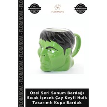 Floranova Özel Seri Sunum Bardağı Sıcak Içecek Çay Keyfi Hulk Tasarımlı Kupa Bardak