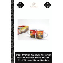 Floranova Özel Üretim Günlük Kullanım Mutfak Gereci Sofra Düzeni 2'li Yöresel Kupa Bardak