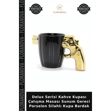 Floranova Delux Serisi Kahve Kupası Çalışma Masası Sunum Gereci Porselen Silahlı Kupa Bardak