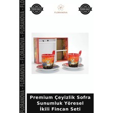 Floranova Premium Çeyizlik Sofra Sunumluk Yöresel Ikili Fincan Seti