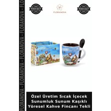 Floranova Özel Üretim Sıcak Içecek Sunumluk Sunum Kaşıklı Yöresel Kahve Fincanı Tekli