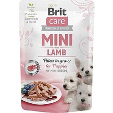 Hilera Brit Care Sos Içinde Kuzu Etli Küçük Irk Yavru Köpekler Için Fileto Parçaları 85GR