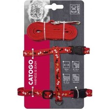 Hilera M-Pets Catogo Kedi Göğüs Tasması+Gezdirme Kayışı Kırmızı