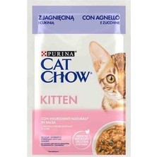 Hilera Cat Chow Pouch Sos Içinde Kuzu Etli ve Kabaklı Yavru Kedi Konservesi 85GR