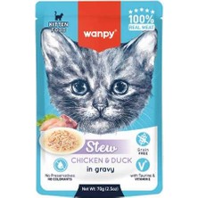 Hilera Wanpy Stew Sos Içinde Tavuk ve Ördekli Yavru Kedi Konservesi 70GR