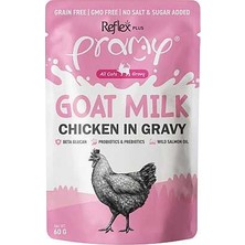 Hilera Reflex Plus Pramy Goat Milk Sos Içerisinde Keçi Sütlü ve Tavuklu Kedi Konservesi 60GR