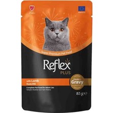 Hilera Reflex Plus Sos Içinde Et Parçacıklı Kuzu Etli Yetişkin Kedi Konservesi 85GR