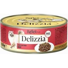 Hilera Reflex Plus Delizzia Sos Içinde Parça Etli Dana Etli Yetişkin Kedi Konservesi 85GR
