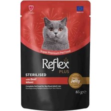Hilera Reflex Plus Jöle Içinde Et Parçacıklı Biftekli Kısırlaştırılmış Kedi Konservesi 85GR