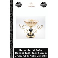 Floranova Delux Serisi Sofra Düzeni Tatlı Kabı Sunum Ürünü Cam Kase Şekerlik